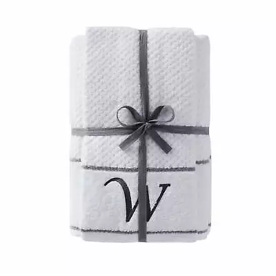 SKL Home Monogram  W  Bath And Hand Towel Set White 4 Piece. • $32.38