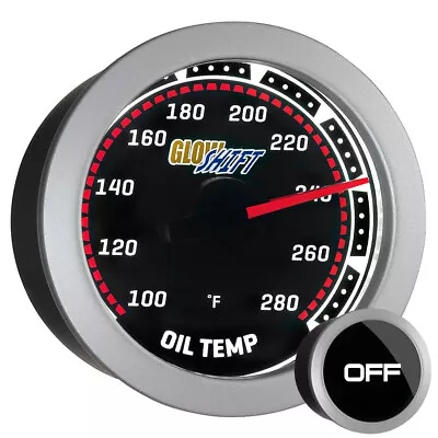52mm GlowShift Tinted Series Electronic Oil Temperature °F Gauge • $48.99
