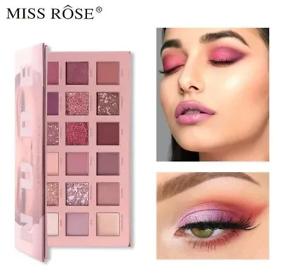 Miss Rose New Nude 18-Color Eyeshadow Palette Pearl Matte Glitter. • £7.30