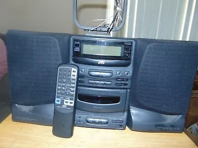 JVC UX-T3 Mini HiFi CD Player FM Radio Cassette Tested With Remote And Antenna • $27.50