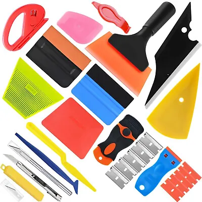 17PCS Car Window Tint Tools Kit Scraper Shank Squeegee Car Class Vinyl Wrap PRO • $20.67