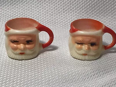 Winking Santa Miniature Mugs(2) Vintage • $20