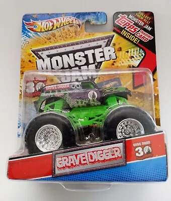 2012 HOT WHEELS Monster Jam 1:64 GRAVE DIGGER 30th Anniversary With TOPPS Card • $25.99