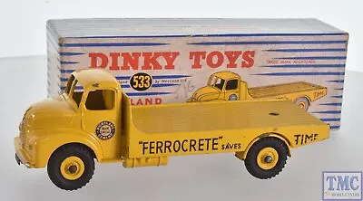 533 Dinky Toys Leyland Comet Flatbed Cement Wagon Ferrocrete Yellow (Pre-owned) • £86.24