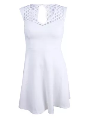 $50.99 • Buy Betsey Johnson Women's Lattice-Trim Fit & Flare Dress (12, Ivory)