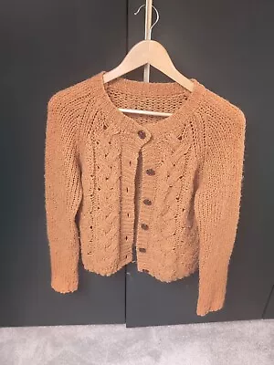 Whistles Mustard Cable Knit Cardigan UK 10 • £20