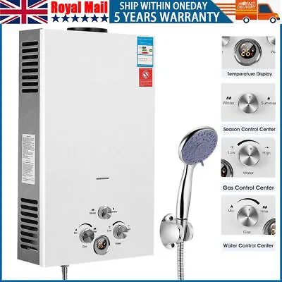 LPG Hot Water Heater Propane Gas Tankless Instant Boiler Shower Kit Portable • £89.99