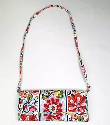 Vera Bradley Strap Wallet Clutch Magnet Close Tri Fold Colorful Floral • $23.99