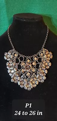 Vintage 26 In Floral Bib Necklace (As Is) • $5.99