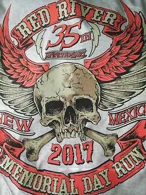 Red River Skulls Bike Rally Size XL T Shirt 🌟 Motorcycle Bagger Grey NWOT • $8.99