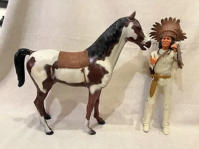 Marx Fort Apache Storm Cloud Paint Horse & Geronimo Brave W/Headdress #914 • $65