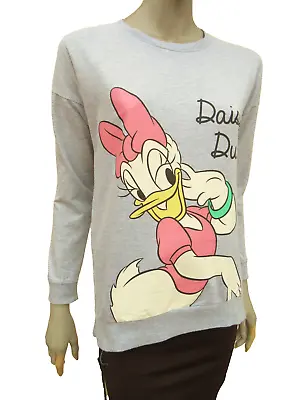 Peacocks / Disney - Womens / Girls Top Size 6-8 - Grey Mix Daisy Duck Sweatshirt • £7.49