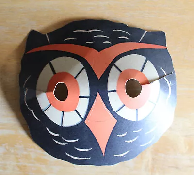 Vintage Halloween Owl Mask - Paper 8  By 8   • $15