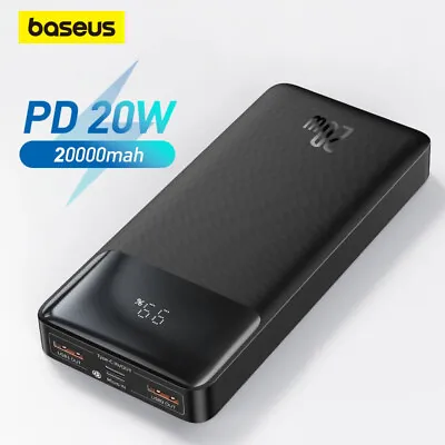 $43.99 • Buy Baseus 20000mAh Power Bank 20W Dual USB Type-C Port Powerbank Battery Charger