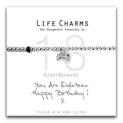 Happy 18th Birthday Bracelet – Life Charms Silver Plated Jewellery Gift For Her • £14.95