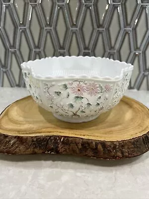 Challinor Taylor Glass Co. - 'Tree Of Life' - Milk Glass Bowl - U.S.A. - C.1890 • $9.99