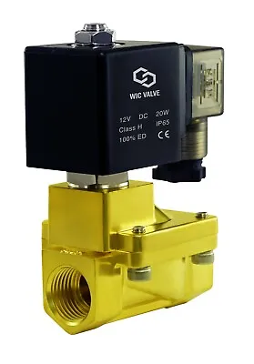 1/2  Inch Brass High Pressure 230 PSI Electric Solenoid Process Valve 12V DC NC • $59.99