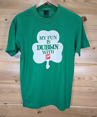 VTG 7Up T Shirt Men Size Large My Fun Is Dublin Green 80s Single Stitch USA READ • $29.99
