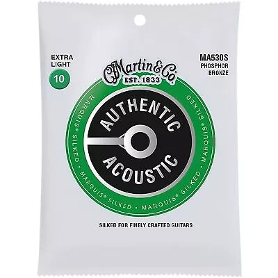 Martin MA530S Authentic Acoustic Marquis Silked Phosphor Bronze Guitar Strings • $10.99