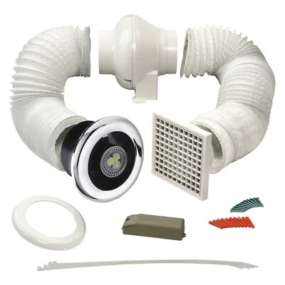 Manrose Bathroom Shower Inline Light LED Extractor Centrifugal Fan Kit-LEDSLCFDT • £74.99