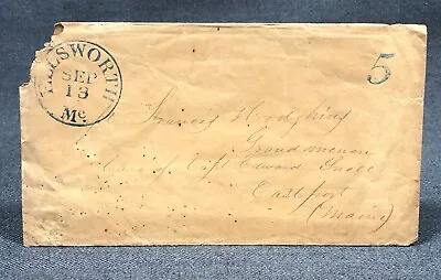 Ellsworth Maine ME 5-Cent Stampless Cover Envelope Postal History • $10