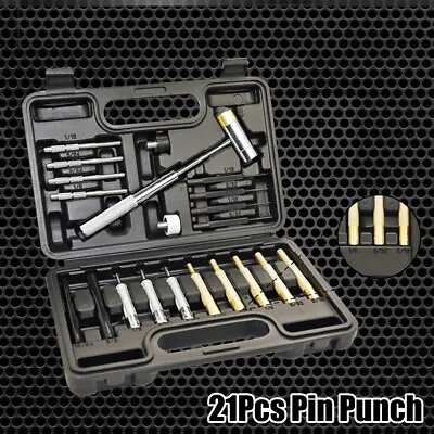 21Pcs Roll Pin Punch Steel Double-Faced Hammer Gunsmithing Maintenance Set • $23.98