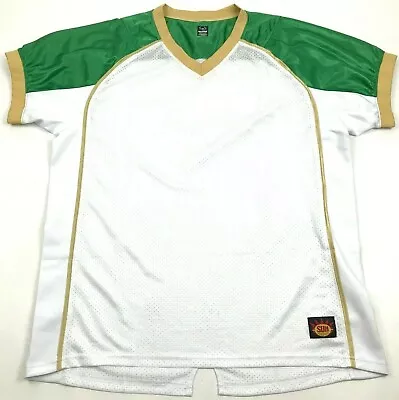 £17.81 • Buy NEW Jersey Size L - XL White Green Gold Shirt Short Sleeve V-Neck Tee Adult Mens