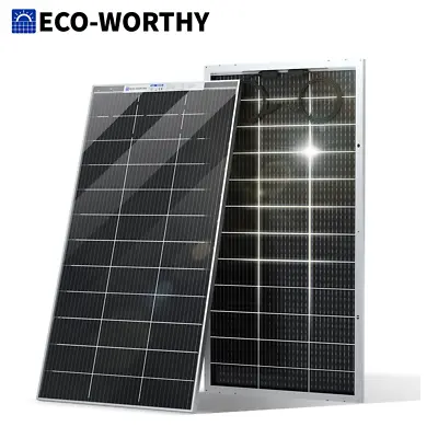 ECO-WORTHY Bifacial 200W Watt 12V Solar Panel Mono HighEfficiency PV For Sunshed • $134.98