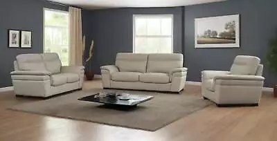 3PC Tan Modern Contemporary Italian Top Grain Leather Sofa Loveseat Chair Set • $3995