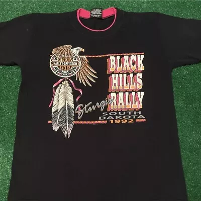 Vintage 90s Harley Davidson Sturgis Black Hills Rally 1992 VTG Shirt Mens Size L • $48.99