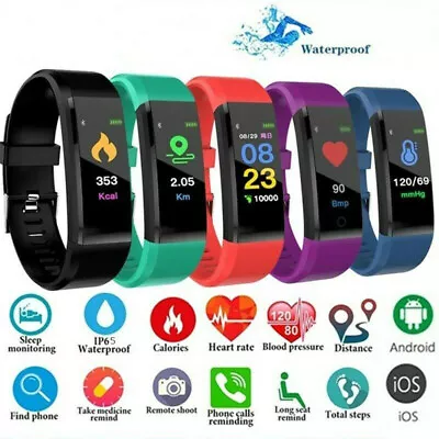 $8.79 • Buy Bluetooth Smart Bracelet Fitbit Style Heart Rate Monitor Watch Pedometer Tracker