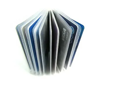 £3.79 • Buy Credit Card Holder Replacement Plastic Sleeves Inserts Wallet Portrait 10 Slots