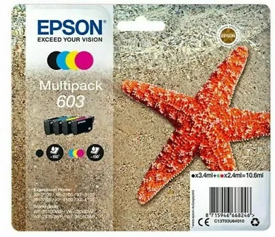 £33.49 • Buy Genuine Original  Epson 603 Set BCMY Multipack Starfish Ink Cartridges XP-3100