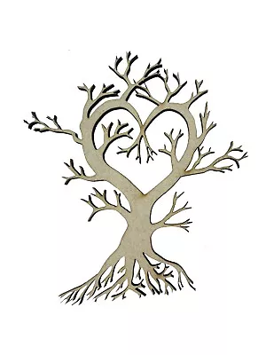 2x Heart Shape Tree Branches 10cm Wood Craft Embelishments Laser Cut Shape MDF • £3.25