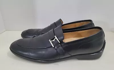 Mezlan Mens Loafers Size 10.5 M Black Leather Loafers Granby Dress Shoes • $59.95