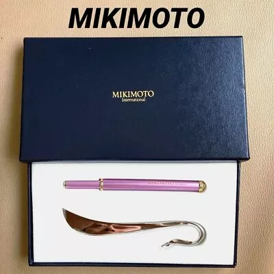 MIKIMOTO International Limited Pearl Pink Ballpoint Pen Bookmark Set In Box New • $59.88
