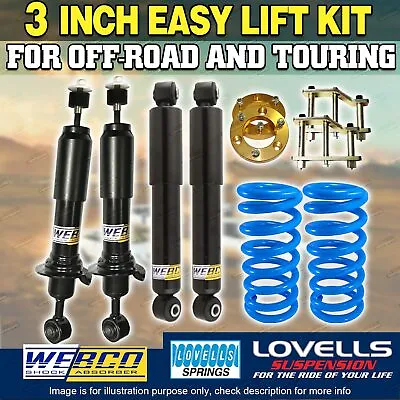 3 Inch 75mm Suspension Lift Kit Webco Shocks Lovells Coil For Nissan Navara D40 • $785