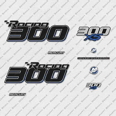 Mercury Racing 300XS Optimax DFI 2016-2017 Outboard Engine Flat Decals Set Blue • $64.79