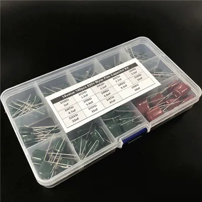 630V Mylar Film Capacitor Assorted Box 2J102J~2J683J 1nF~68nF 14value X10pcs • $6.74