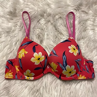 Victorias Secret PINK 34A Bra Floral Wear Everywhere Push Up Underwire • $21.99