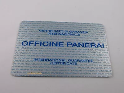 OEM Panerai Warranty Card Genuine • £160.86