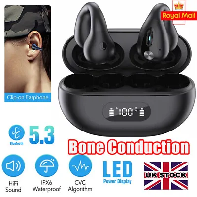 £12.99 • Buy Wireless Bluetooth 5.3 Earbuds Ear Clip Bone Conduction Headphones Sport Headset