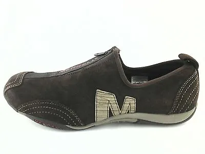 MERRELL Sneakers Shoes BARRADO Brown Suede Zip Casual Women's US 8.5 EU 39 $79 • $29.55