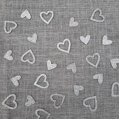 50 Silver Glitter Heart Table Confetti Decorations Engagement/Wedding • £3.49