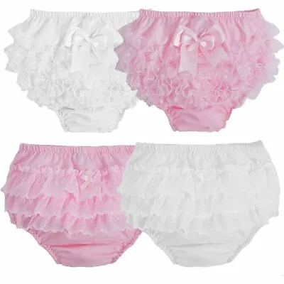 Baby Girl Frilly Knickers Tutu Lace Pants Nappy Cover • £4.70