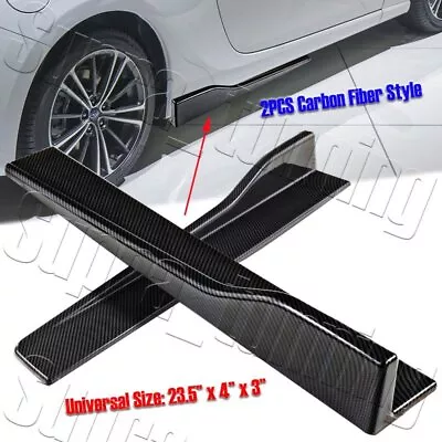 Carbon Style Side Skirt Rocker Splitters Diffuser Winglet Wind 23.5 X4 Universal • $25.99