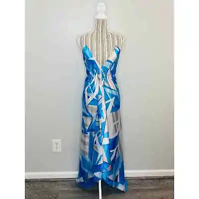 Rubber Ducky Satin Handkerchief Maxi Dress Size Medium Resort Beach Cruise Vegas • $40