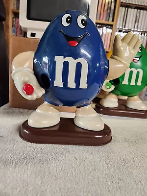 M&M's BLUE Peanut Dispenser RARE 1995 Taiwan 10  Tall Waving W/Green/Yellow/Red! • $1200