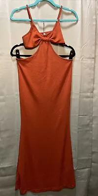 Zaful Maxi Dress Open Back Spaghetti Strap Bra Top Burnt Orange Women’s Sz M NWT • $20