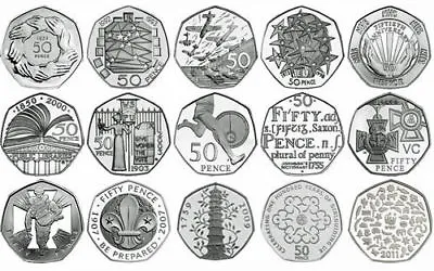 Fifty Pence 50P English Proof Uncirculated Coins Choice Of Year  • £14.95